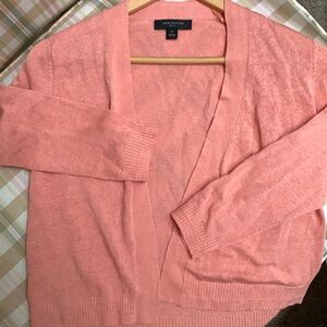 Ann Taylor Petite, XSP, Pink Knit Cropped Cardigan